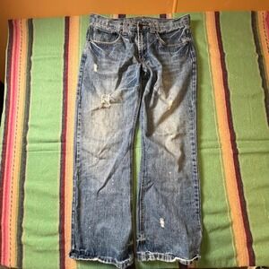 Urban Up Loose Bootcut Jeans Mens 34x30 Blue Distressed Y2K Grunge Skater Denim
